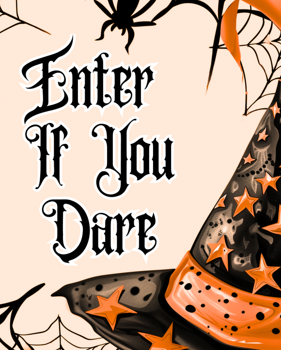 Enter if you Dare Metal 8x10 Wreath Sign (Choose Color)