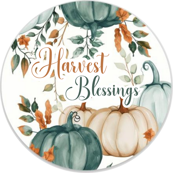 Harvest Blessing Pumpkin Metal Sign (Choose Size)