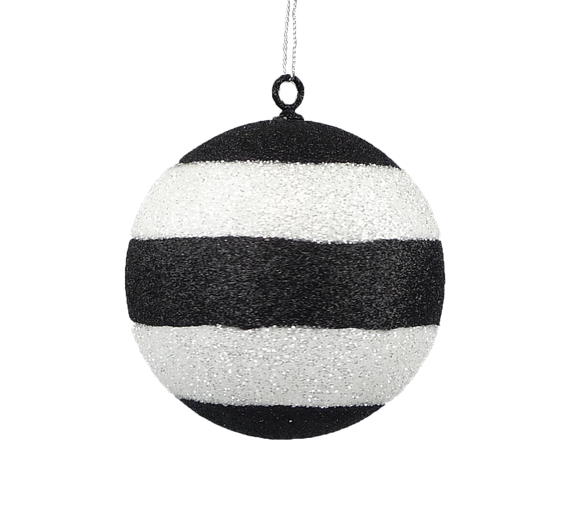 Striped Ornament Black/White 4