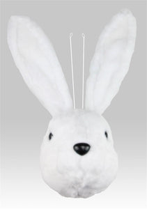 17.75"L X 7"W Faux Fur Rabbit Head White
