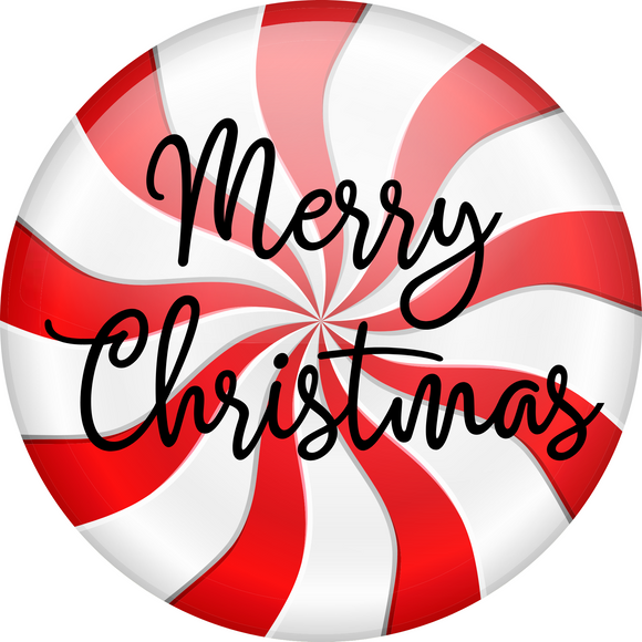 Peppermint Merry Christmas Sign (Choose Size)