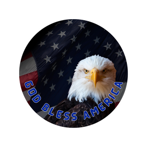 God Bless America Eagle & Waving Flag ( Choose Size)