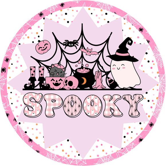 Pink Cute Spooky Halloween (Choose Size)