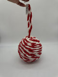 Twisted Ball 5" Ornament Red/White