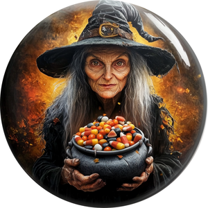 Halloween Witch and Candy Corn Metal Sign (Choose Size)