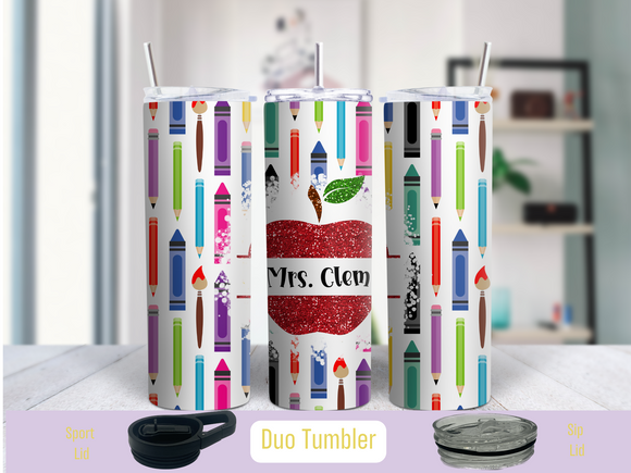 Personalized Teacher 20 oz Duo Tumbler (Personalized Optional)
