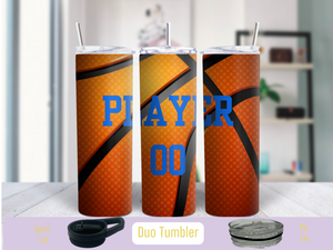 Personalized Basketball 20 oz Duo Tumbler (Personalized Optional)