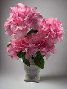 Pink, artificial hydrangeas