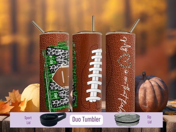 My Heart is On That Field Mom Football 20oz Duo Tumbler (Personalized Optional)