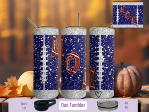 MOM or NANA Football Letters 20oz Duo Tumbler (Personalized Optional)