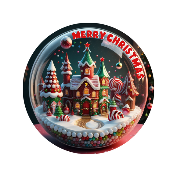 Merry Christmas Candy House Globe (Choose size)