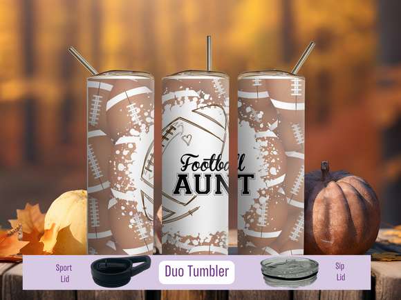 Football Aunt 20oz Duo Tumbler (Personalized Optional)