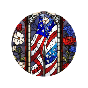 American Flag Faux Stained Glass ( Choose Size)