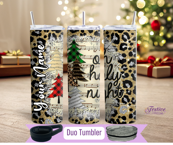 Oh Holy Night Cheetah Print Tumbler (Personalized Optional)