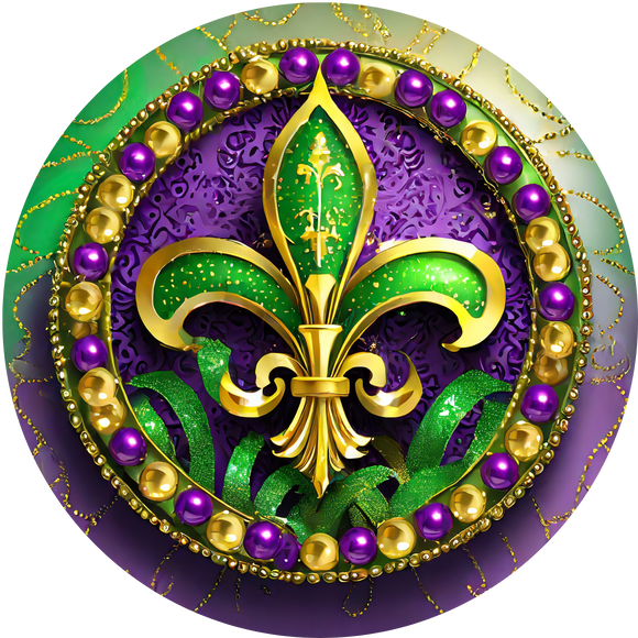 Beads and Bling Mardi Gras Metal Sign  (Choose Size)