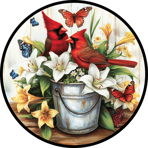 Cardinal Garden Metal Sign (Choose Size)