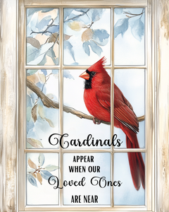 Cardinals Appear Metal 8x10 Wreath Sign