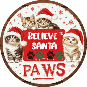 Santa Paws Cat Welcome Sign  (Choose Size)