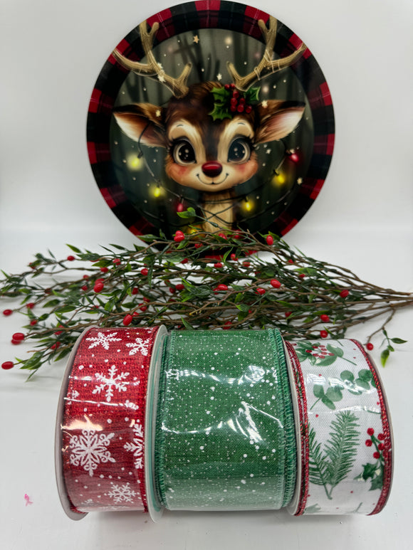 Enchanted Reindeer Holiday Ribbon and Sign Kit