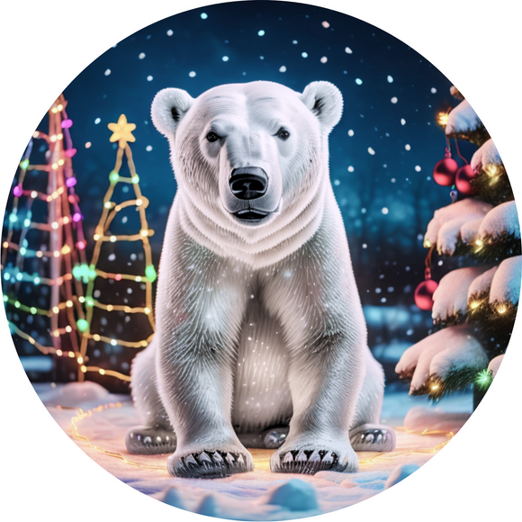 Christmas Polar Bear (CHOOSE SIZE)