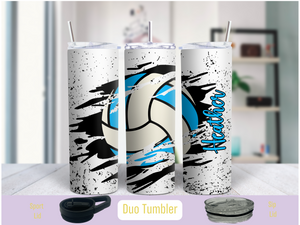 Distressed Volleyball Tumbler 20 oz Duo Tumbler (Personalized Optional)