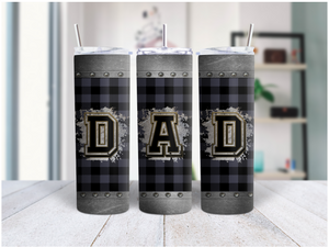 Dad Cup Rivets & Metal (Personalized Optional)  20 Oz Duo Tumbler