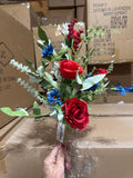 18" Rose Larkspur Patriotic RWB