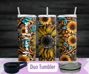 Western Sunflower Love Tumbler (Personalized Optional)