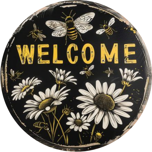 Distressed Vintage Bumblebee Metal Sign (Choose Size)