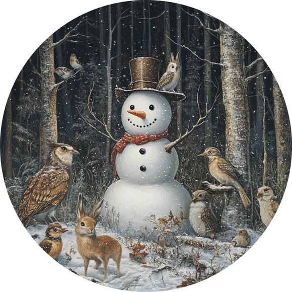 Enchanted Winter Woodland Friends Metal Sign (Choose Size)