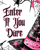 Enter if you Dare Metal 8x10 Wreath Sign (Choose Color)