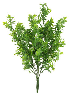 18"L Seeded Leaf Bush Green/Cream