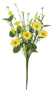 12"L Spring Daisy/Eucalyptus Pick Yellow/Green