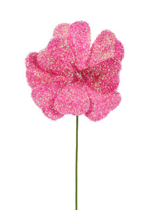 7.75"Dia V-Cut Foil Flower Stem, 17"Oal Iridescent Hot Pink