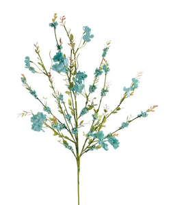 35"L Flower/Styro Bead Leaf Spray Teal