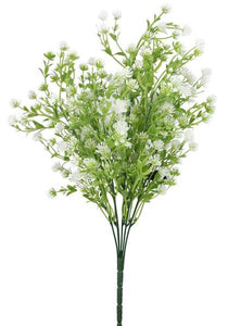 19"L Leaves Bush W/ Mini Flowers Cream/Green