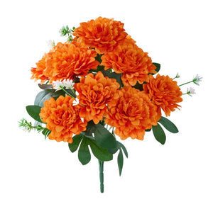 19"L Mum Bush X11 Orange