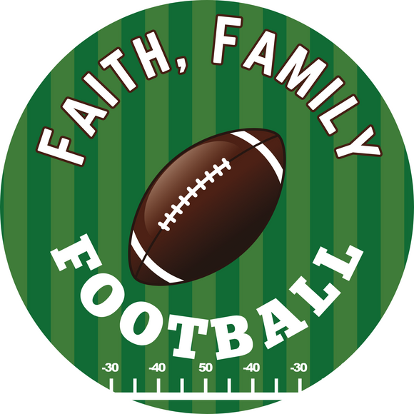 Faith Family Football Metal Wreath Sign (Choose Size)