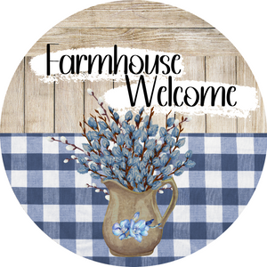 Farmhouse Welcome w/Vase (Choose Size)