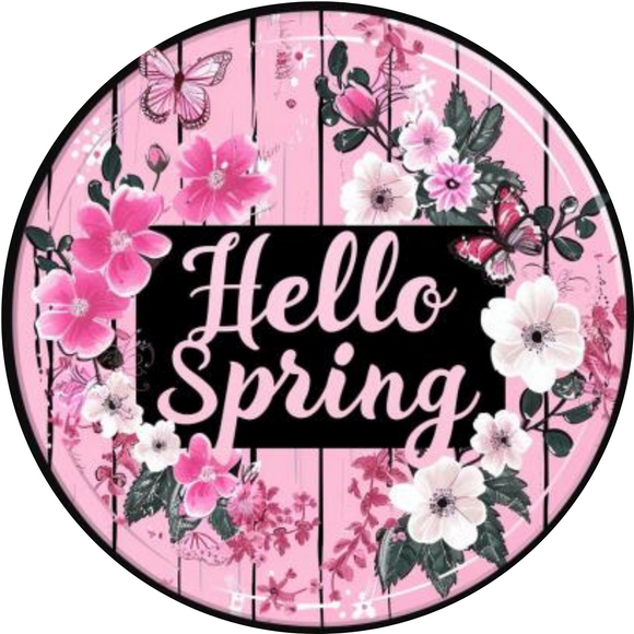 Fresh Pink Spring Florals Metal Sign (Choose Size)
