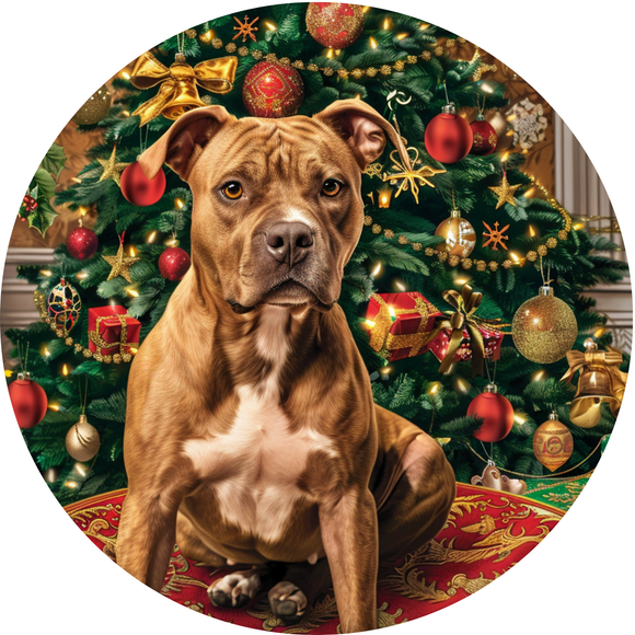 Guardian of the Holidays Pit Bull Metal Sign (Choose Size)