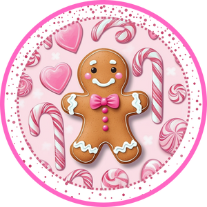 Sweet Gingerbread Delight Metal Wreath Sign