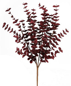 23"L Eva Eucalyptus Bush Tt Burgundy