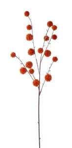 33.5"L Mini Beaded Plastic Thistle Spray Orange