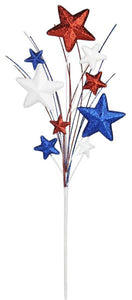 26"Oal Glitter Solid Star Spray X9 Red/White/Blue