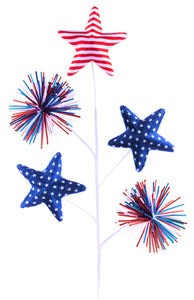 27.5"L Fabric Stars/Starburst Spray Red/White/Blue