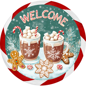 Cozy Hot Cocoa Welcome Sign  Metal Sign  (Choose Size)