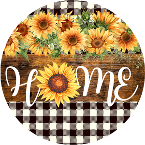 Rustic Home Sunflower Metal Sign (Choose Size)