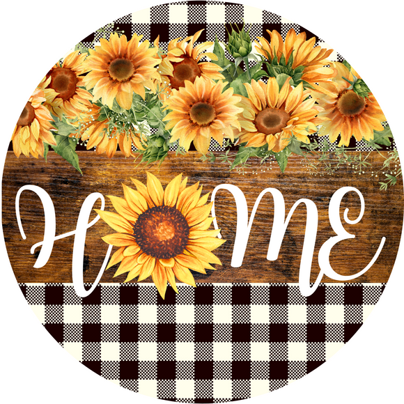 Rustic Home Sunflower Metal Sign (Choose Size)
