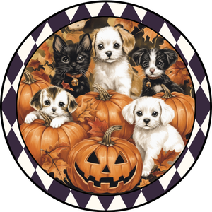 Halloween Puppy Pumpkin Patch Sign (Choose Size)